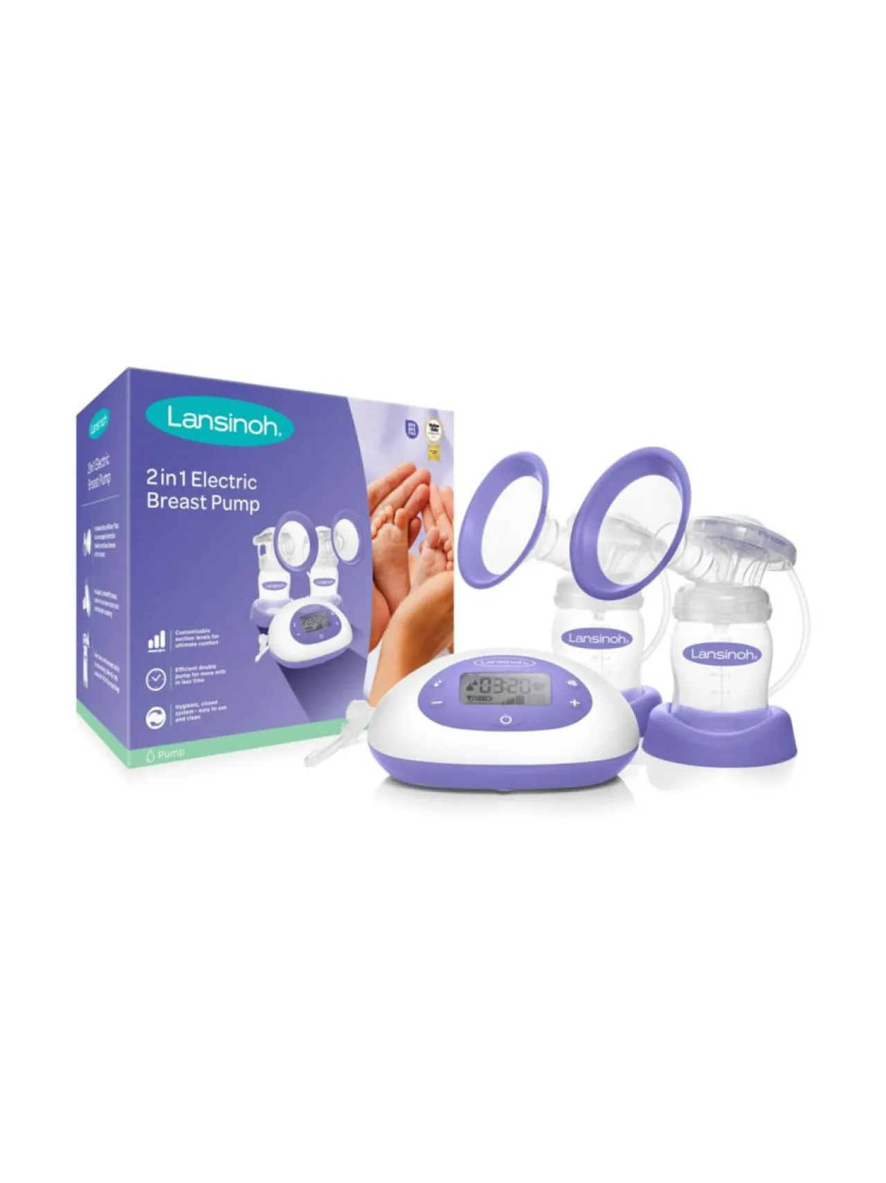 Lansinoh rintapumppu 2 in 1^ Äidille