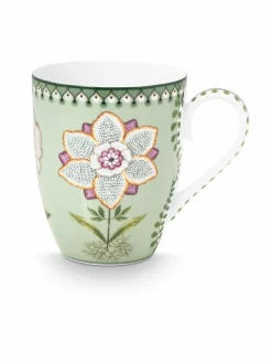 Mukit & Kupit & Asetit<PIP Studio Large Lily & Lotus -posliinimuki 350 ml LIGHT GREEN