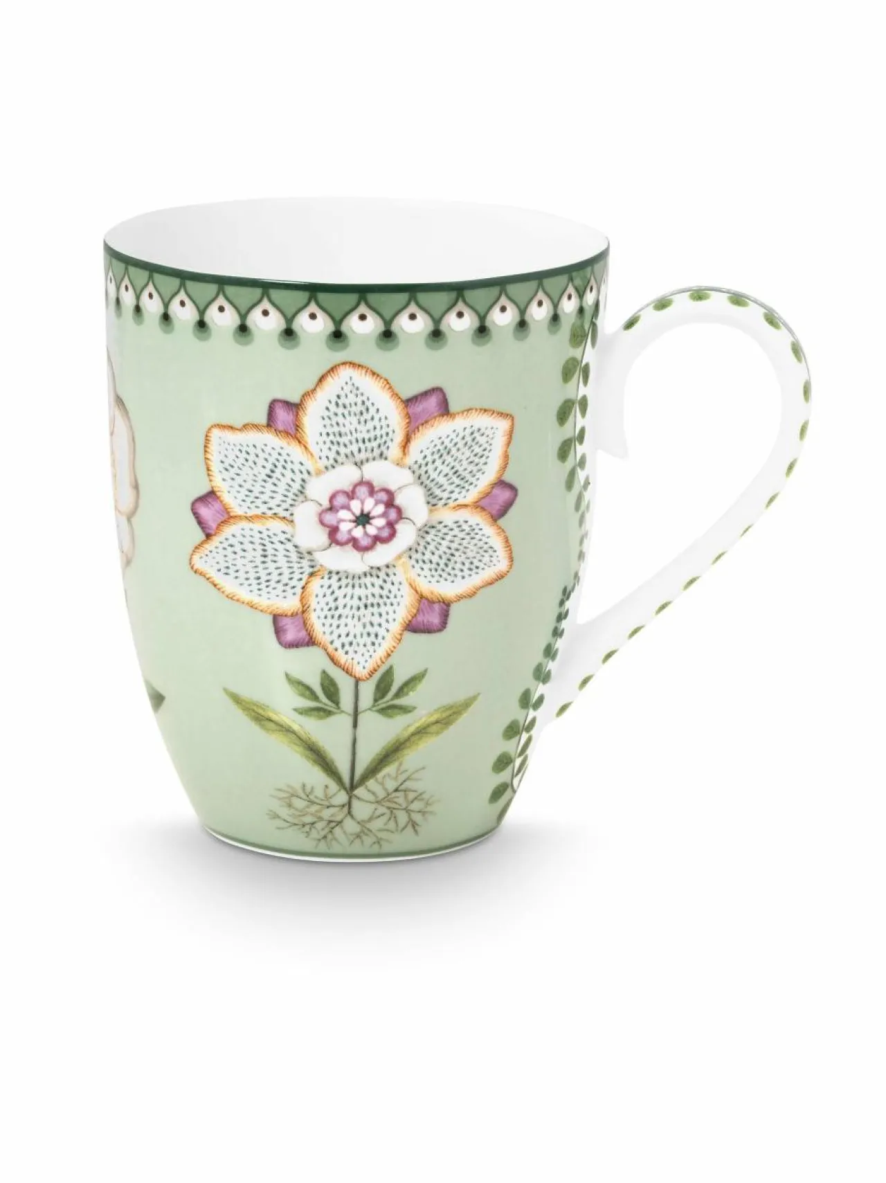Mukit & Kupit & Asetit<PIP Studio Large Lily & Lotus -posliinimuki 350 ml LIGHT GREEN