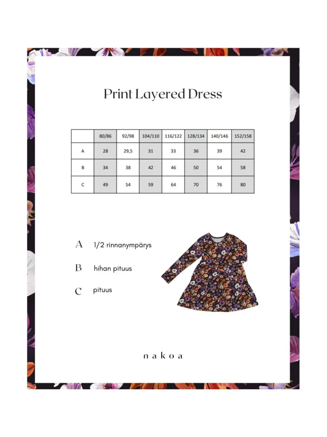 Nakoa Lasten Print Kerrosmekko,^ Mekot & Hameet