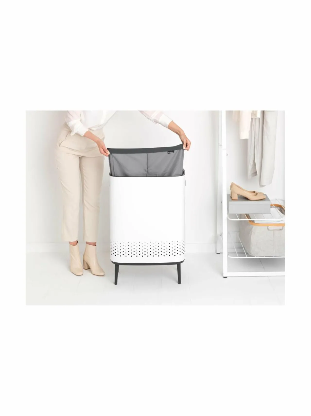 Brabantia Laundry Bin -pyykkikori, 2x45L^ Pyykkihuolto