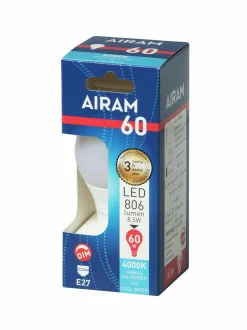 Airam LED A60 840 806lm E27 DIM OP -lamppu^ Lamput