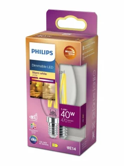 Lamput<Philips LED Classic 40W E14 -kynttilälamppu CLEAR