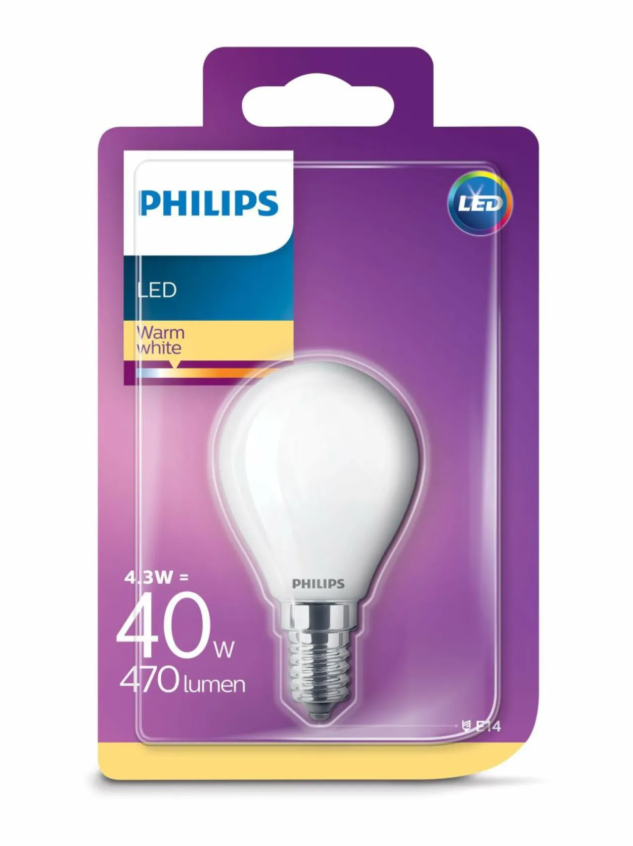Philips LED Classic 4,3W(40W) P45 E14 -mainoslamppu^ Lamput