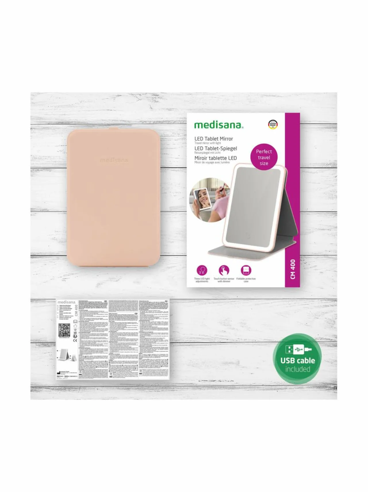 Medisana LED tablet mirror -meikkipeili^ Kauneudenhoito