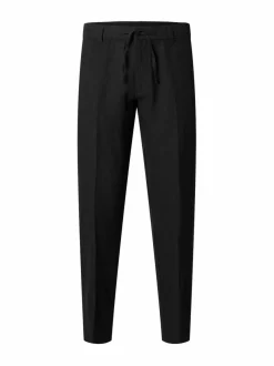 Housut<Selected Leroy Slh196 Sun - pellava-puuvillahousut BLACK