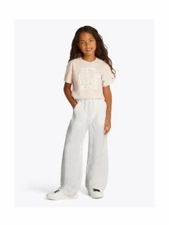 Housut<Tommy Hilfiger Leveälahkeiset pellava-viskoosihousut YBR WHITE