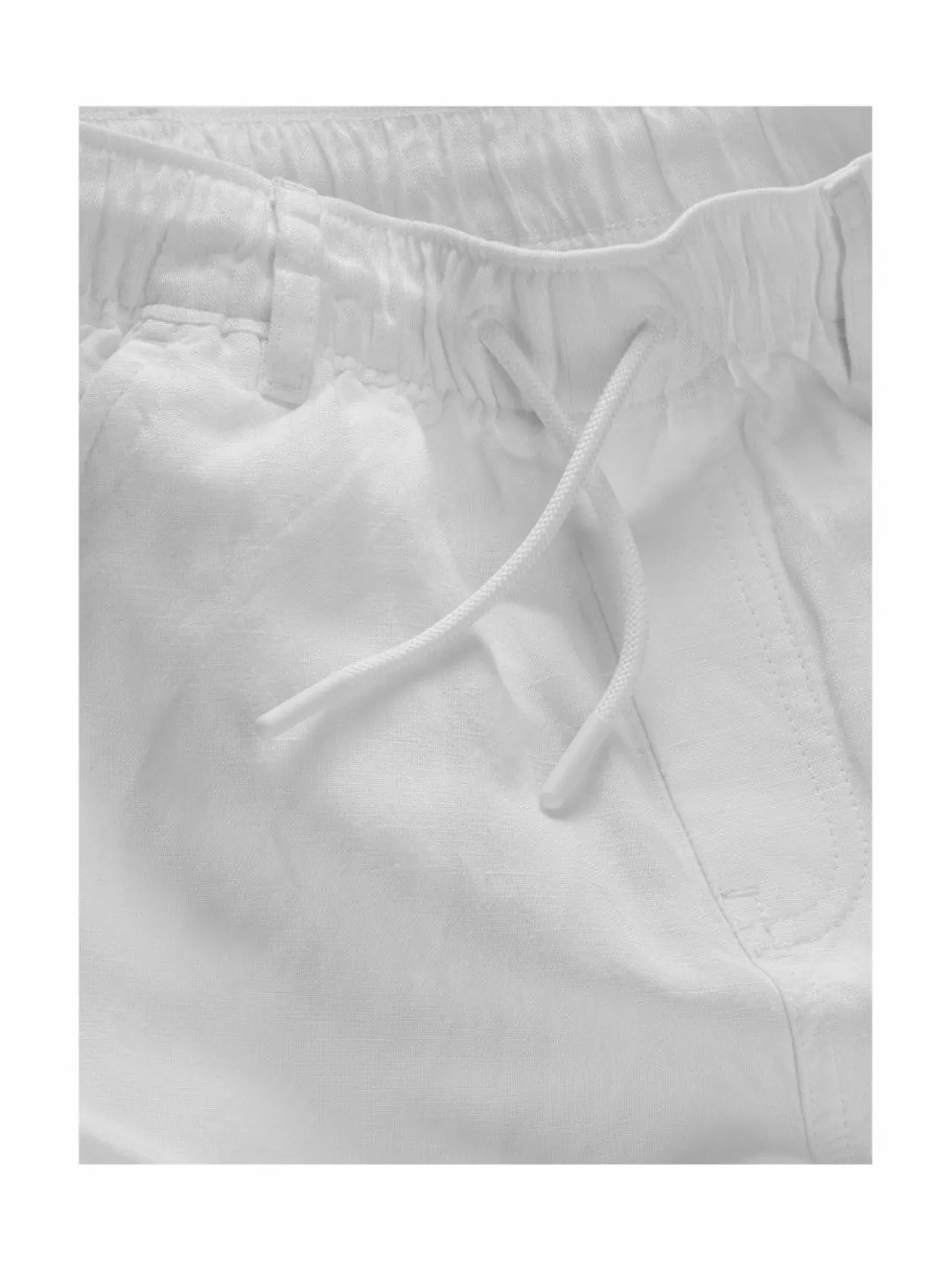 Housut<Tommy Hilfiger Leveälahkeiset pellava-viskoosihousut YBR WHITE