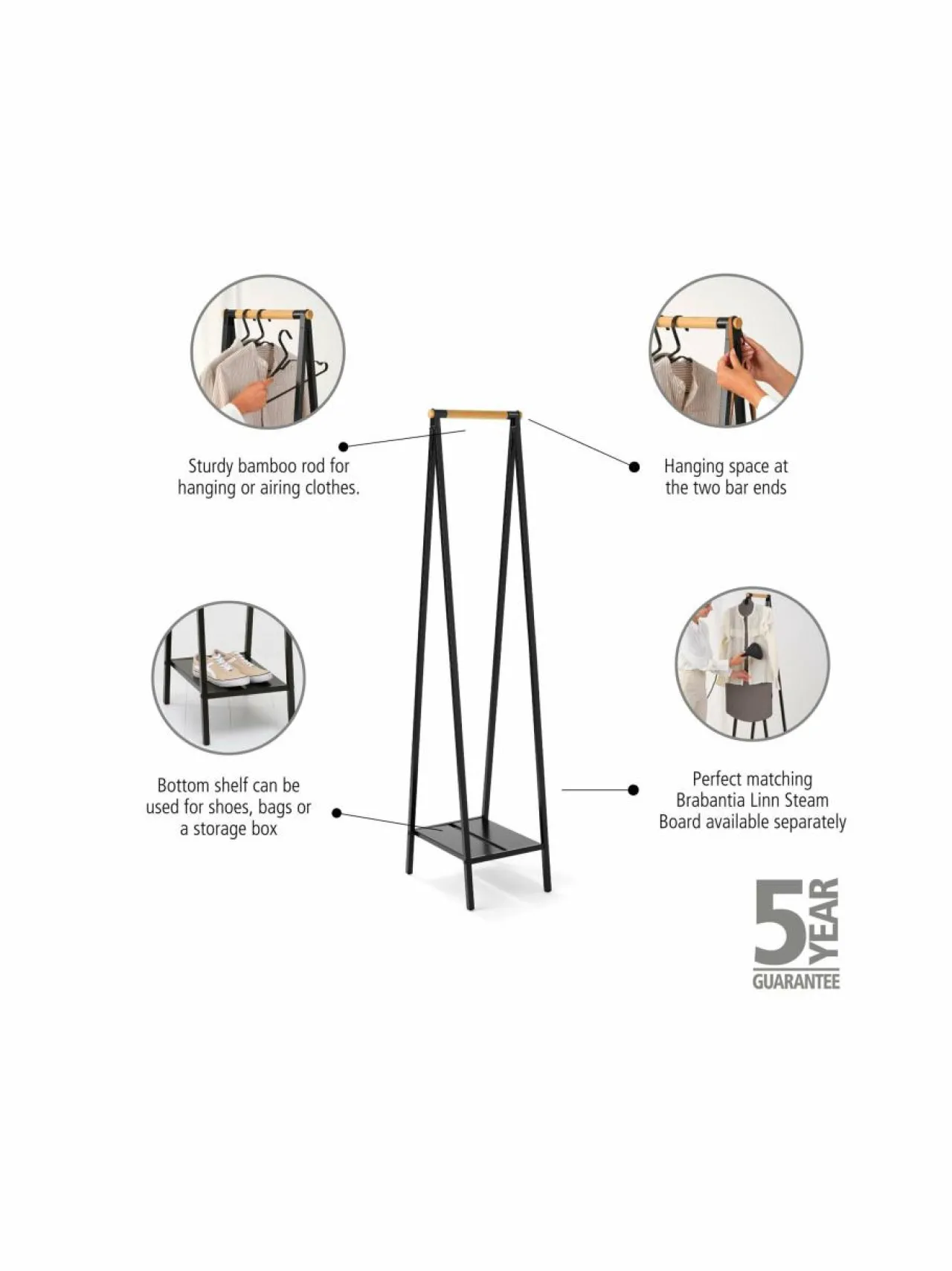 Brabantia Linn Compact -vaateteline^ Pyykkihuolto