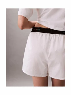 Yö- & Oloasut<Calvin Klein Underwear Logo Poplin Pride -shortsit 100 CLASSIC WHITE