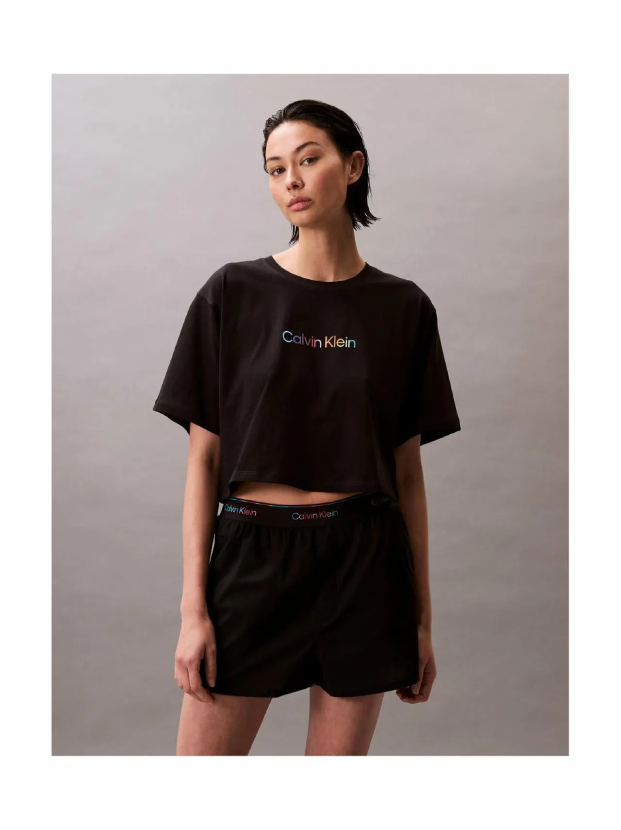 Yö- & Oloasut<Calvin Klein Underwear Logo Poplin Pride -shortsit UB1 BLACK