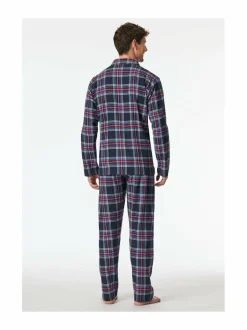 Pyjamat & Kylpytakit<Schiesser Long-flanellipyjama 2-osainen 804 NIGHTBLUE