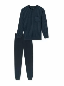 Pyjamat & Kylpytakit<Schiesser Long-pyjama 2-osainen 803 DARK BLUE