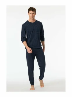 Pyjamat & Kylpytakit<Schiesser Long-pyjama 2-osainen 803 DARK BLUE