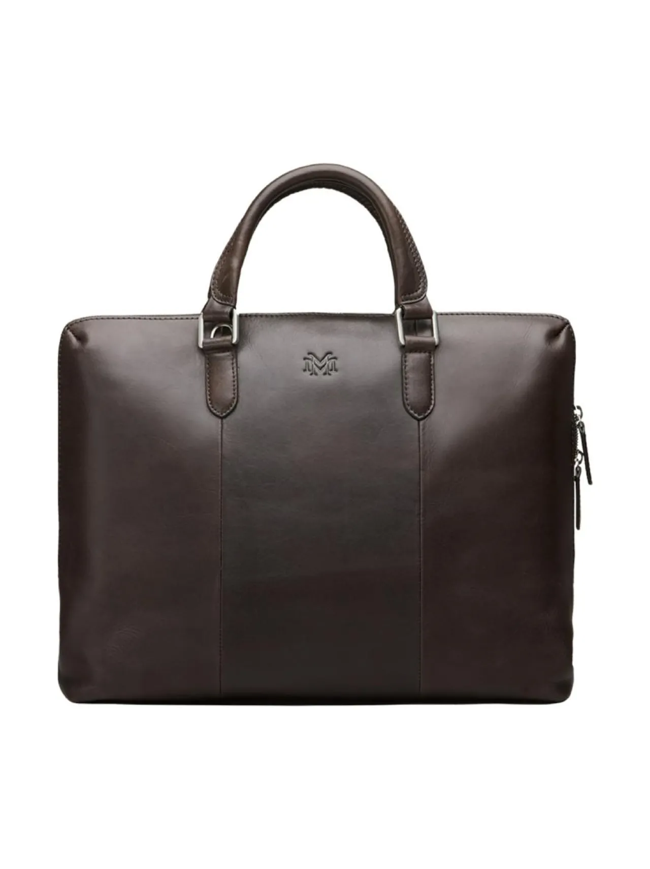 Tietokonelaukut<MMV Bags Luton Briefcase -nahkasalkku CHOCOLATE (TUMMANRUSKEA)