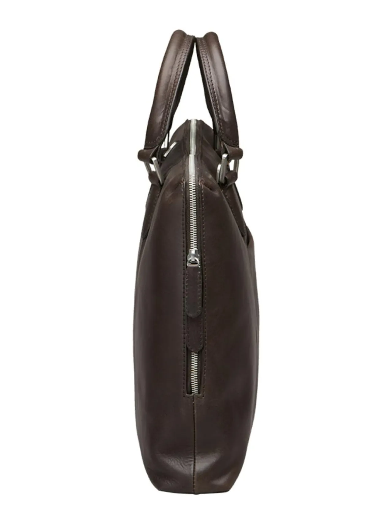 Tietokonelaukut<MMV Bags Luton Briefcase -nahkasalkku CHOCOLATE (TUMMANRUSKEA)