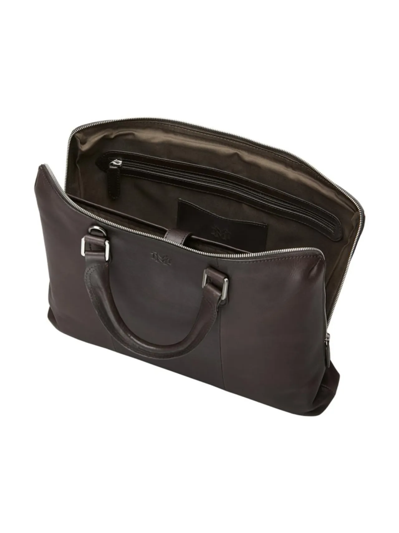 Tietokonelaukut<MMV Bags Luton Briefcase -nahkasalkku CHOCOLATE (TUMMANRUSKEA)