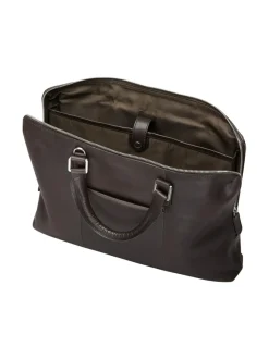 Tietokonelaukut<MMV Bags Luton Briefcase -nahkasalkku CHOCOLATE (TUMMANRUSKEA)