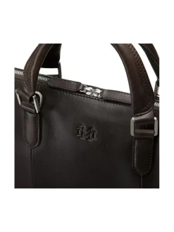 Tietokonelaukut<MMV Bags Luton Briefcase -nahkasalkku CHOCOLATE (TUMMANRUSKEA)