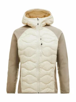 Urheilutakit<Peak Performance M Helium Hybrid Hood -untuvatakki 050 SAND FOG/SAND FOG MELANGE