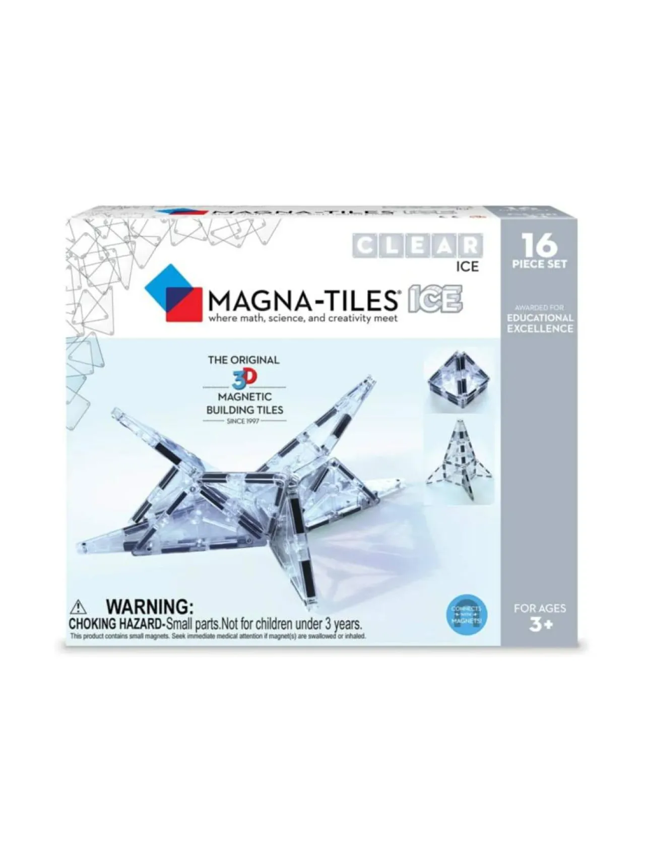 Rakennussarjat<MAGNA-TILES magneettinen rakennussarja Jää 16 osaa