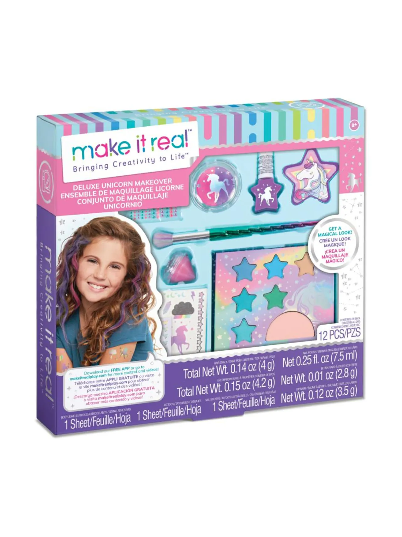 Luovuus & Oppiminen<MAKE IT REAL Deluxe Unicorn Makeover Yksisarvisen kosmetiikkasetti