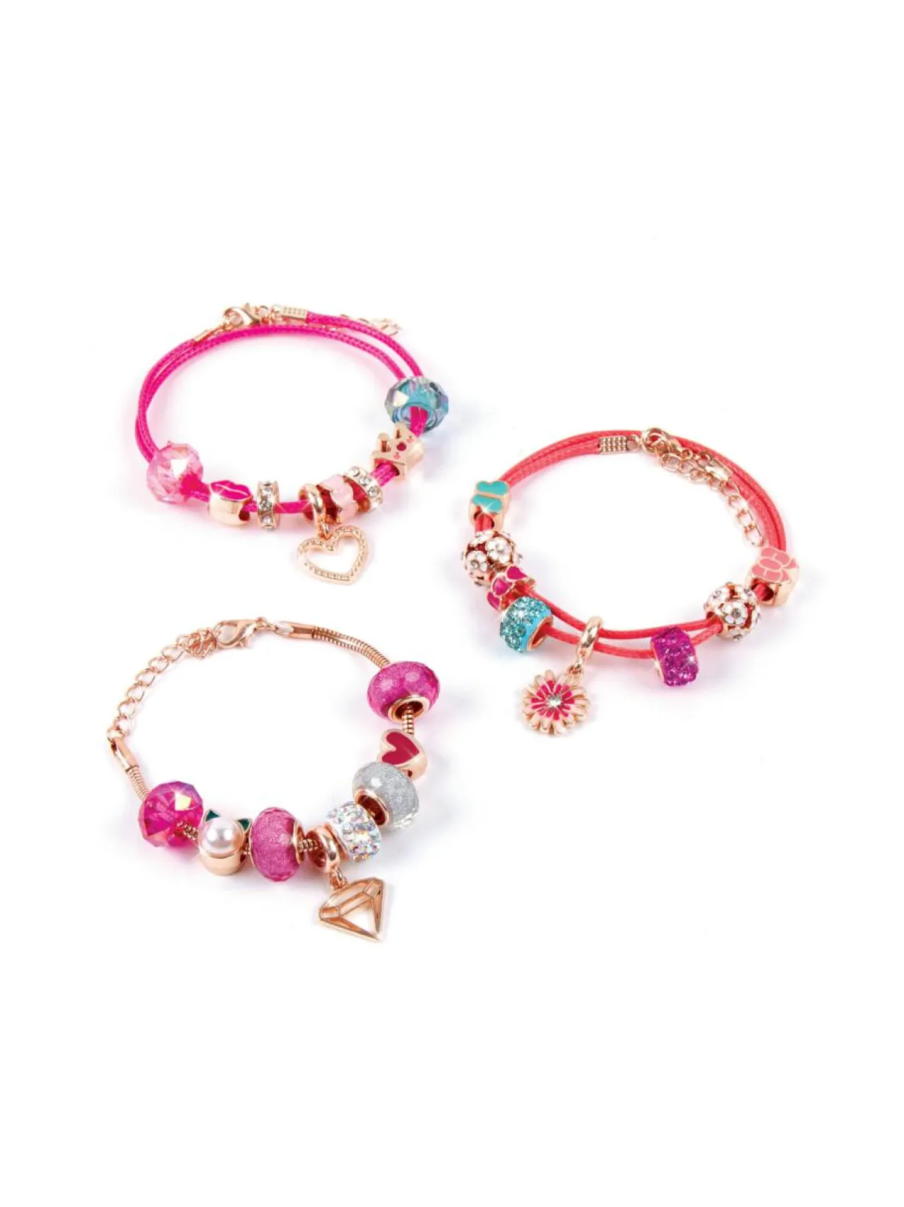 Luovuus & Oppiminen<MAKE IT REAL Think pink -rannekorujen valmistussetti