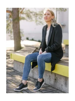 Kävelykengät & Loaferit<Pomar MALVA Naisten Lite-Flex kävelykengät BLACK SOFT NAPPA (WHT BOGNA S)
