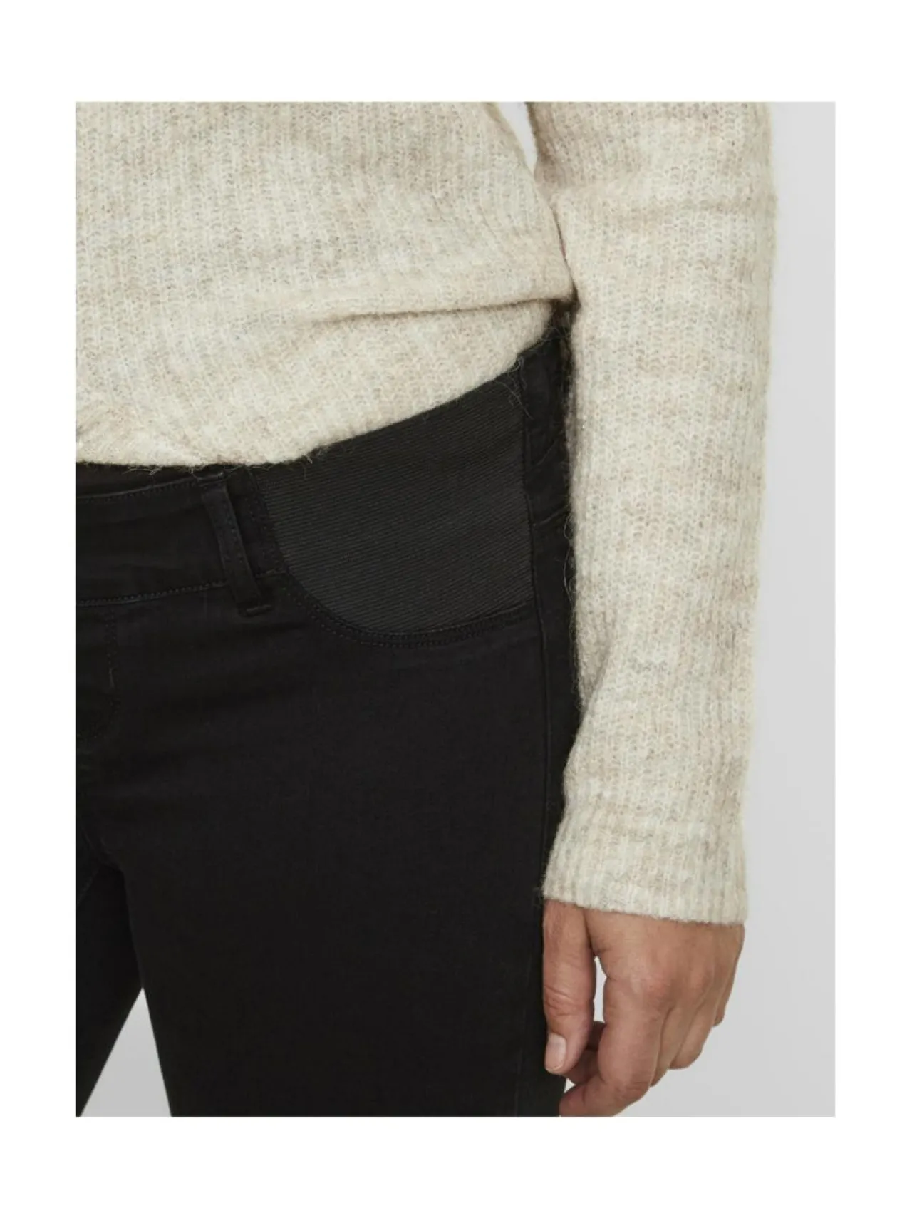 Mamalicious Mllola Slim Black Jeans odotushousut^ Äitiysvaatteet