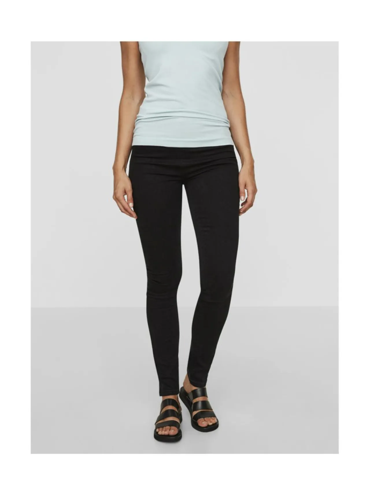 Mamalicious MlLola Slim Black Jeans housut^ Äitiysvaatteet
