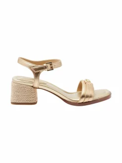 Sandaalit<Michael Michael Kors Mandy Mid -korolliset nahkasandaalit 740 PALE GOLD