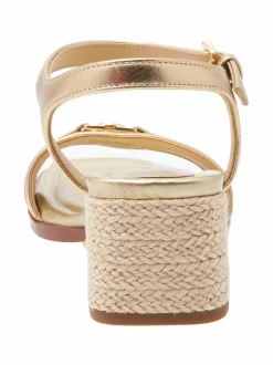 Sandaalit<Michael Michael Kors Mandy Mid -korolliset nahkasandaalit 740 PALE GOLD