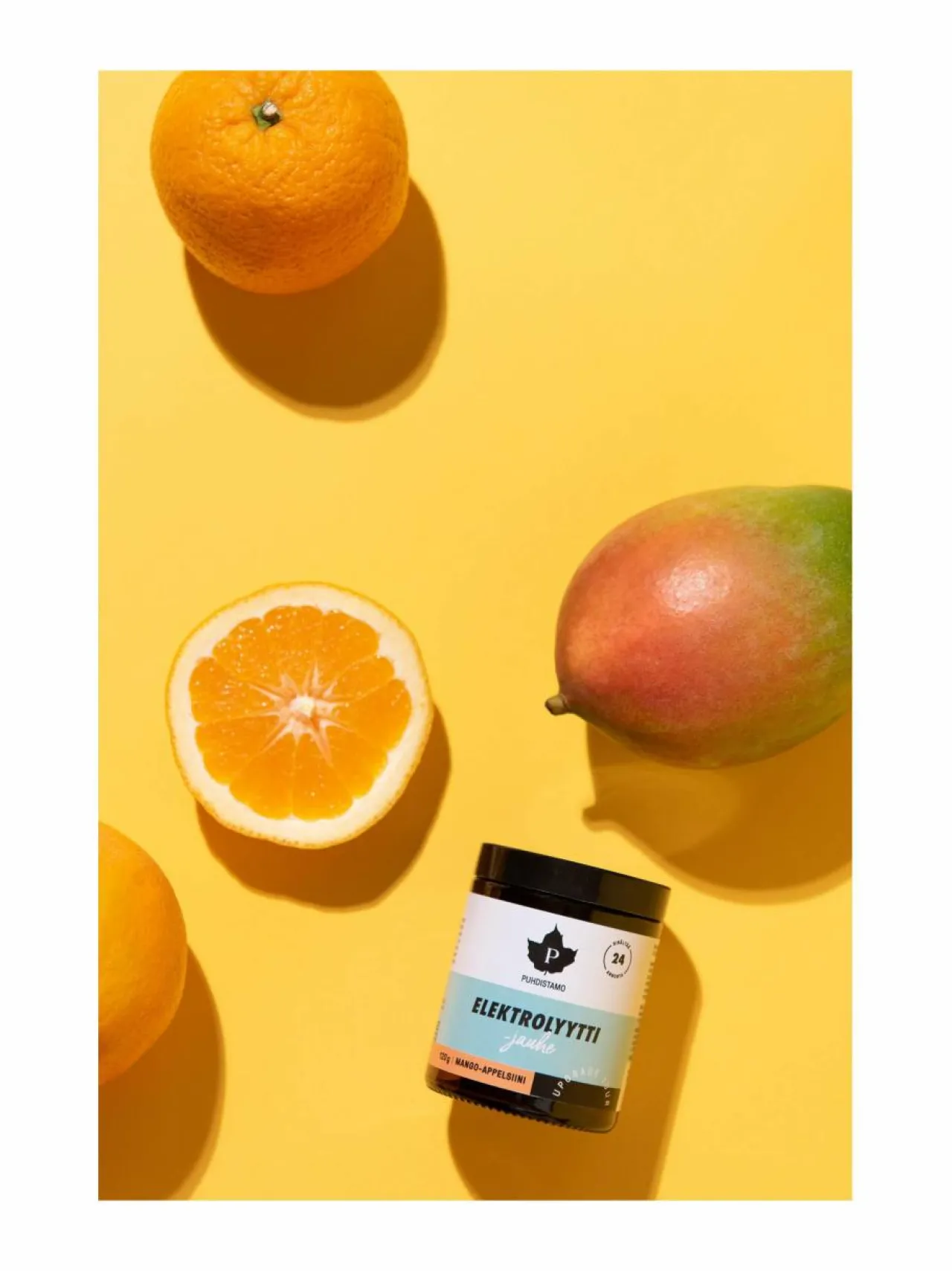 Vitamiinit<Puhdistamo mango-appelsiini -sokeriton elektrolyyttijauhe 120 g
