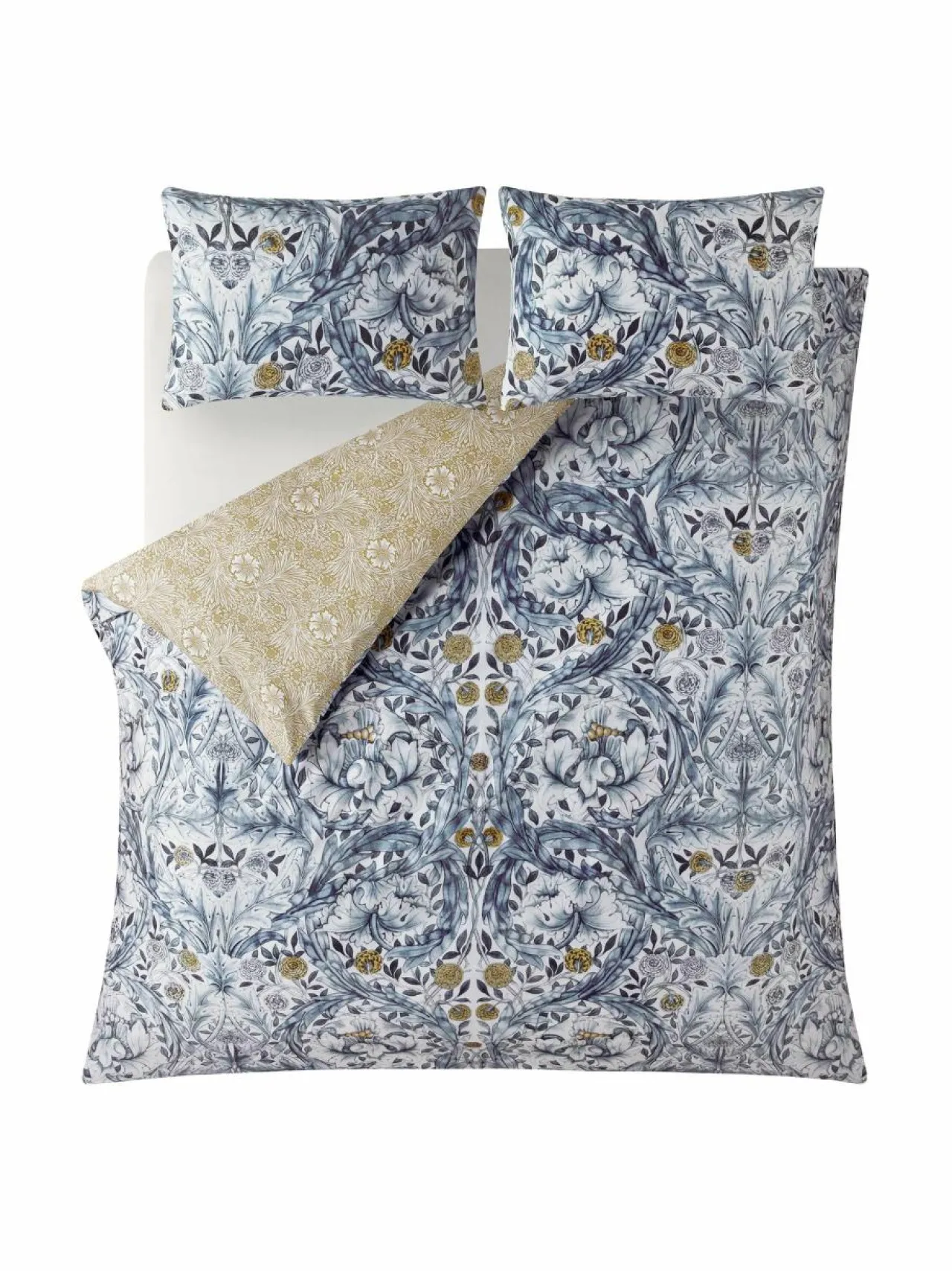 Liinavaatteet<William Morris At Home Marigold-satiinipussilakanasetti 14 PRUSSIAN BLUE