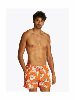 Uimahousut<Tommy Hilfiger Medium Drawstring Print -uimashortsit 0JQ TROPICAL FLORAL BRILLIANT ORANGE