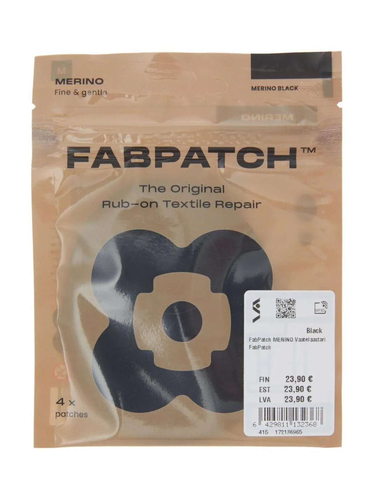 Vaatelaastari FabPatch Merino-tekstiilin korjauslaastari^ Muut Asusteet