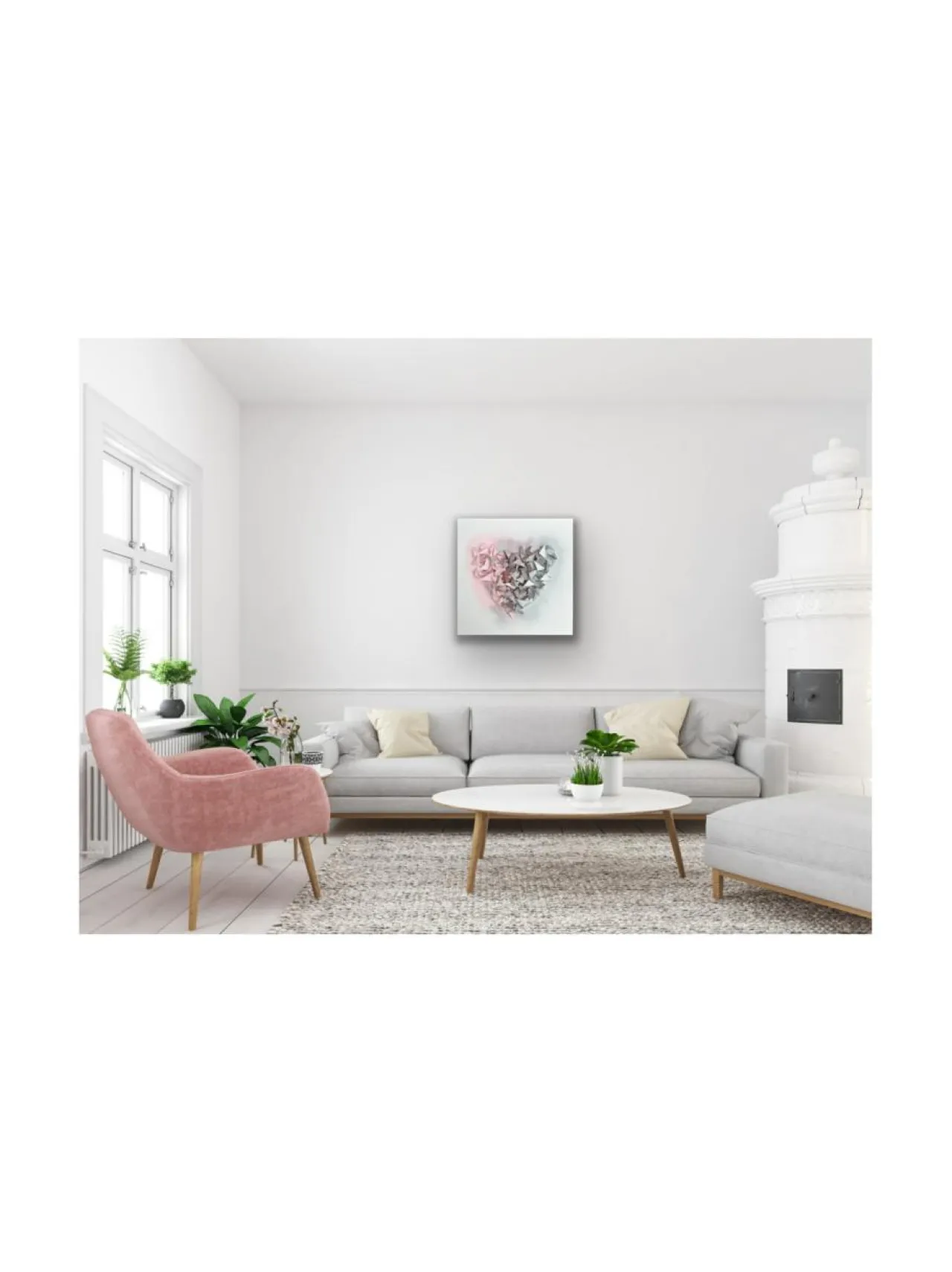 Annika Salmi Art Metallic heart 60x60 akustiikkateos^ Taulut & Julisteet