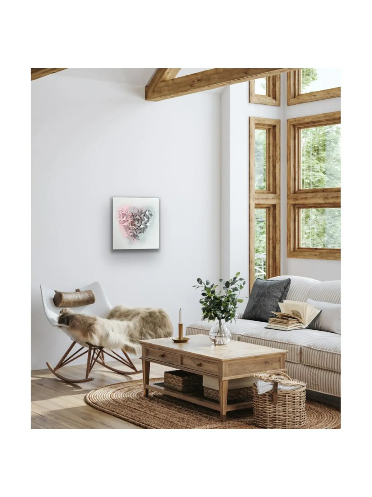 Annika Salmi Art Metallic heart 60x60 akustiikkateos^ Taulut & Julisteet