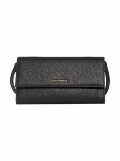 Lompakot & Kotelot<Coccinelle Metallic Soft Wallet With Strap -lompakkolaukku 001 NOIR