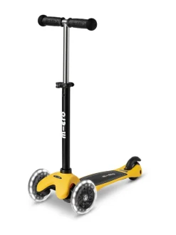 Ulkolelut<MICRO Potkulauta Mini Deluxe Lite LED-valoilla, keltainen