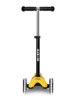 Ulkolelut<MICRO Potkulauta Mini Deluxe Lite LED-valoilla, keltainen
