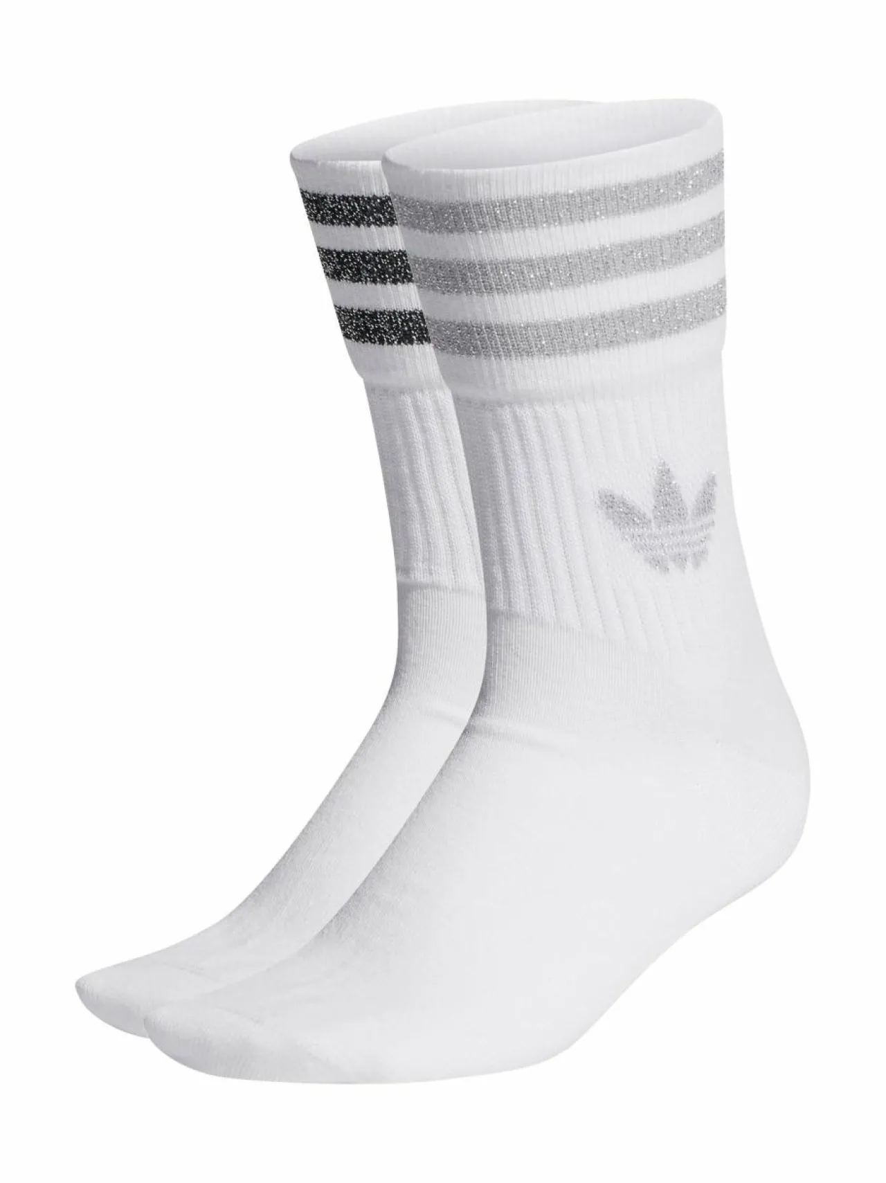 Urheiluasusteet<adidas Originals Mid-Cut Glitter Crew -sukat 2-pack HC9561 WHITE/GRETWO/BLACK