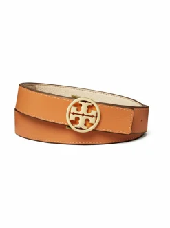 Vyöt<Tory Burch Miller- käännettävä nahkavyö NEW IVORY / NATURAL VACHETTA /