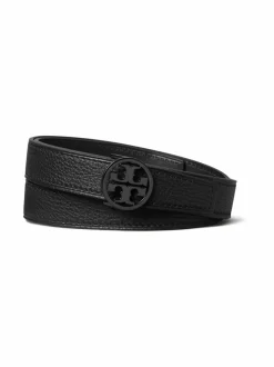 Vyöt<Tory Burch Miller Pebbled Powder Coated -nahkavyö BLACK / BLACK / BLACK
