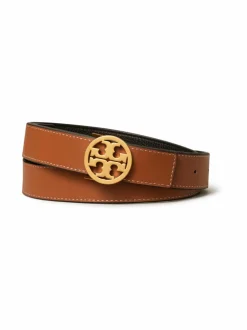 Vyöt<Tory Burch Miller-käännettävä nahkavyö 2,5 cm 001 BLACK / CLASSIC CUOIO / GOLD