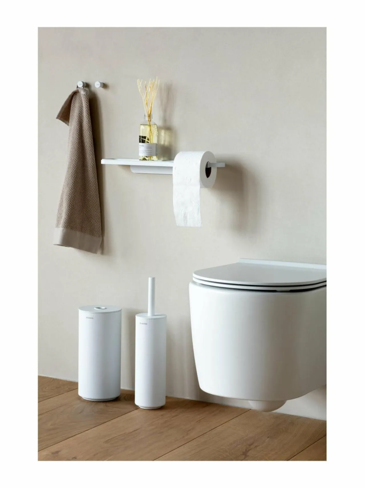 Säilytys<Brabantia MindSet Toilet -harja ja teline MINERAL FRESH WHITE