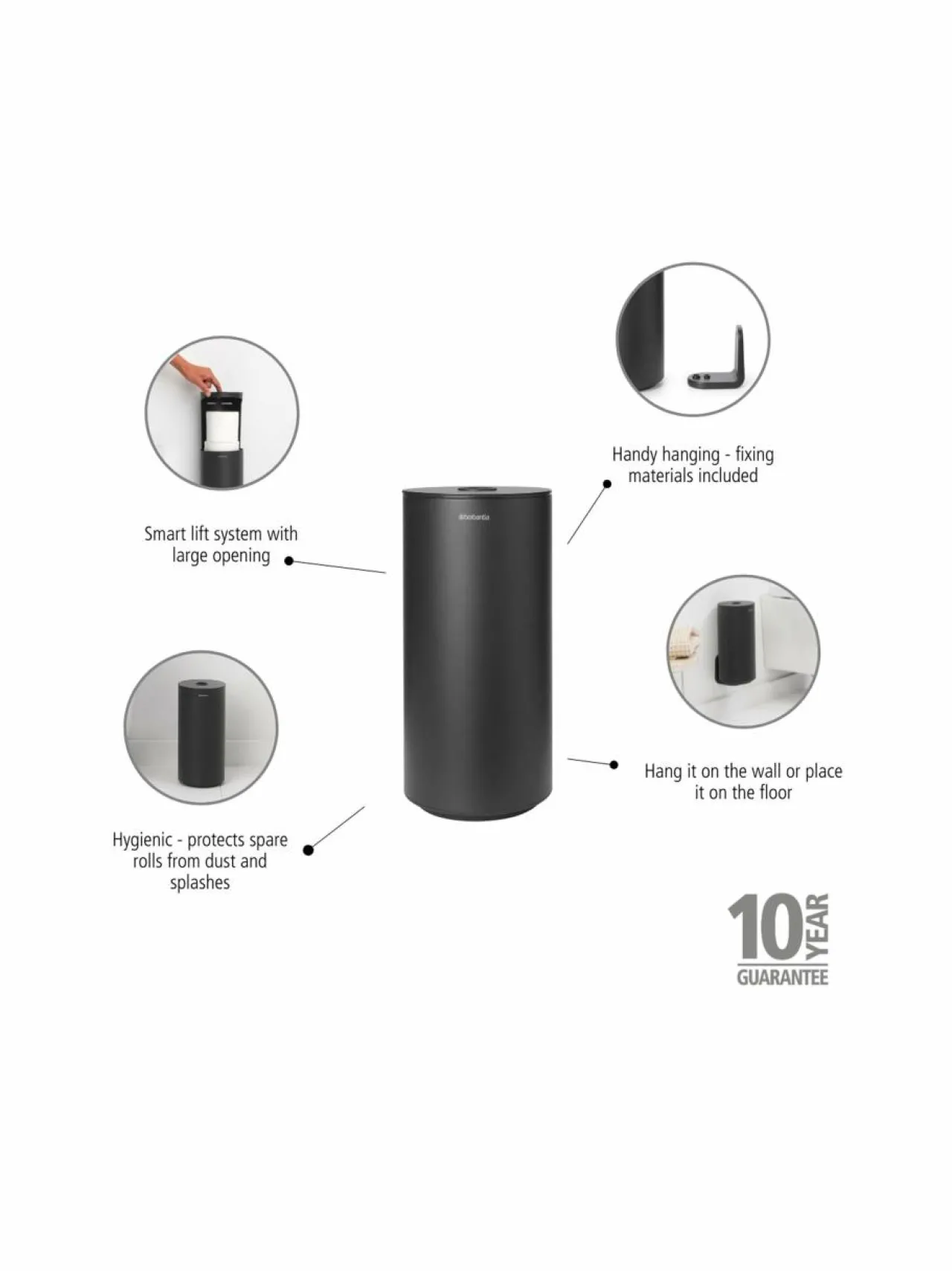 Brabantia MindSet- WC-paperin säilytysteline 30 cm^ Säilytys