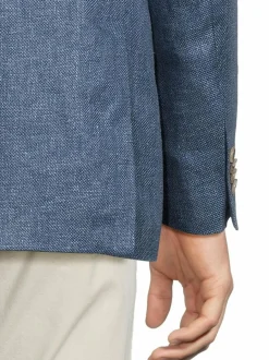 Bleiserit<Turo Modern Fit Linen Mix Bilbao -bleiseri 66 BLUE