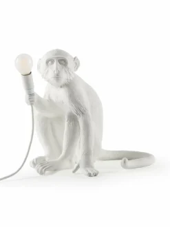 Pöytävalaisimet<Seletti Monkey Lamp Sitting -pöytävalaisin, 32 x 34 x 30 cm VALKOINEN