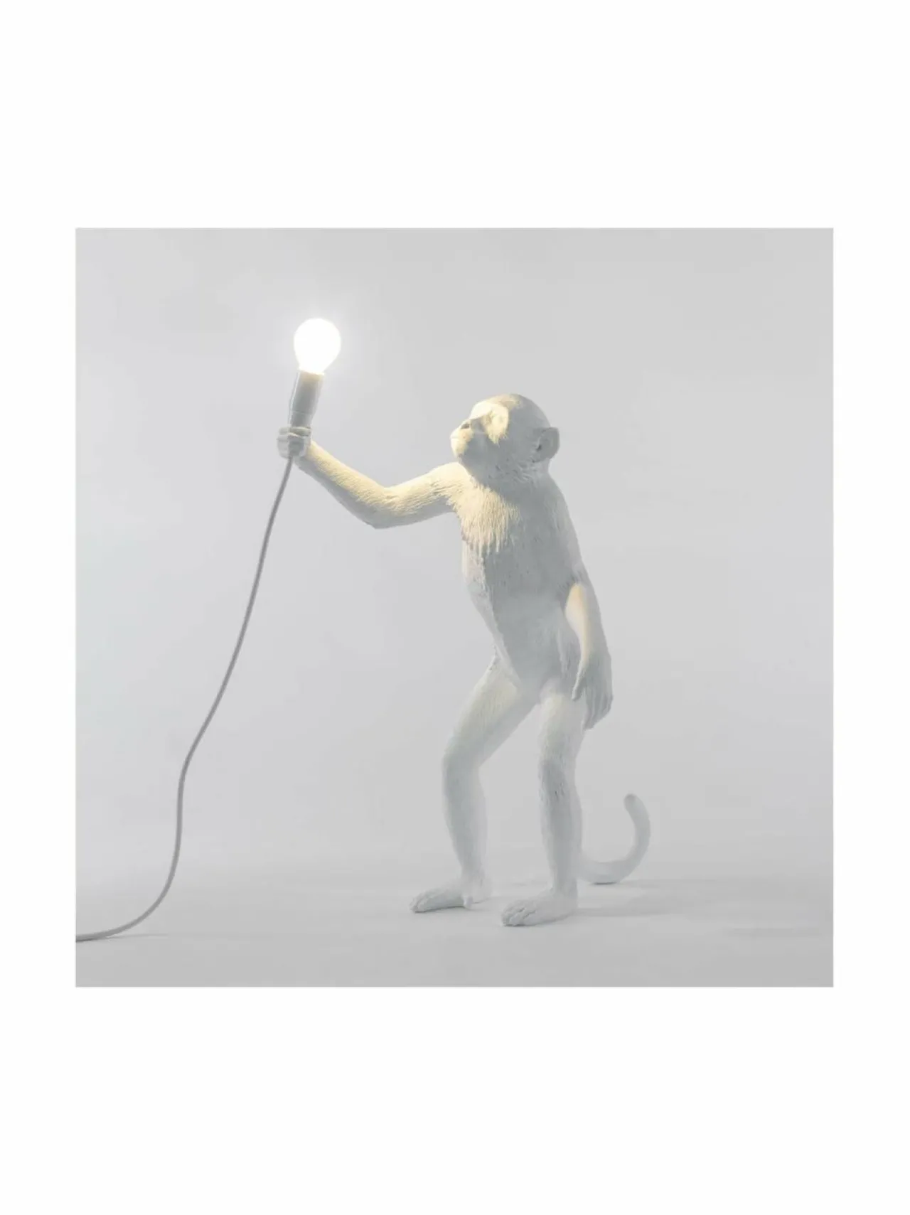 Pöytävalaisimet<Seletti Monkey Lamp Standing -pöytävalaisin VALKOINEN